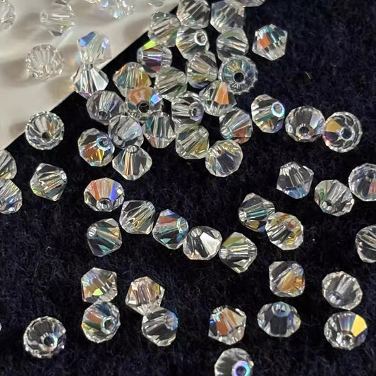 Swarovski 5328 Xilion Bicone Beads 001 Crystal 3mm/4mmSwarovski Beads for Jewelry Making Supplies