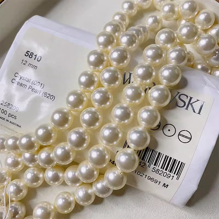 Swarovski Pearl genuine 5810-620 Cream Round Pearls Swarovski Beads for Jewelry Making Supplies