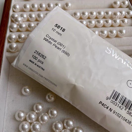 Swarovski Pearl genuine 5818-650 Half-Drilled round Pearls Swarovski Beads for Jewelry Making Supplies