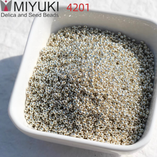 Miyuki Seed Beads Silver 15/0, 11/0, 8/0 - DIY Beading Supplies | 4201