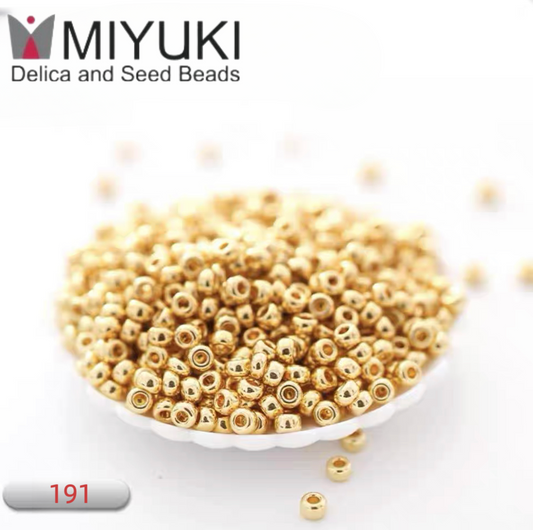 Miyuki Seed Beads191- 24kt Gold Plated- 11/0 & 15/0 for DIY Beading & Jewelry Making