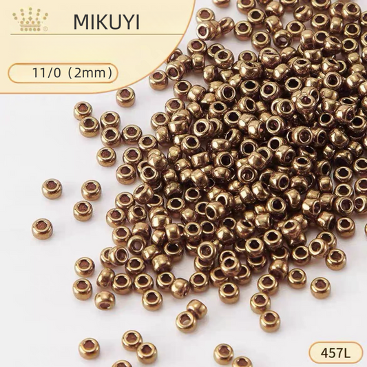 MIYUKI SEED BEADS –15/0 11/0 8/0 – METALLIC LIGHT BRONZE – COLOUR 457L Beading DIY