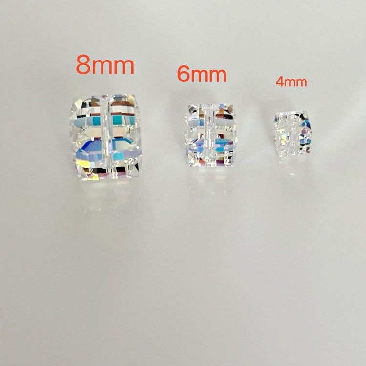 Swarovski Elements Crystal 5601 CUBE - CLEAR AB Chose quantities and Sizes 4mm , 6mm and 8mm