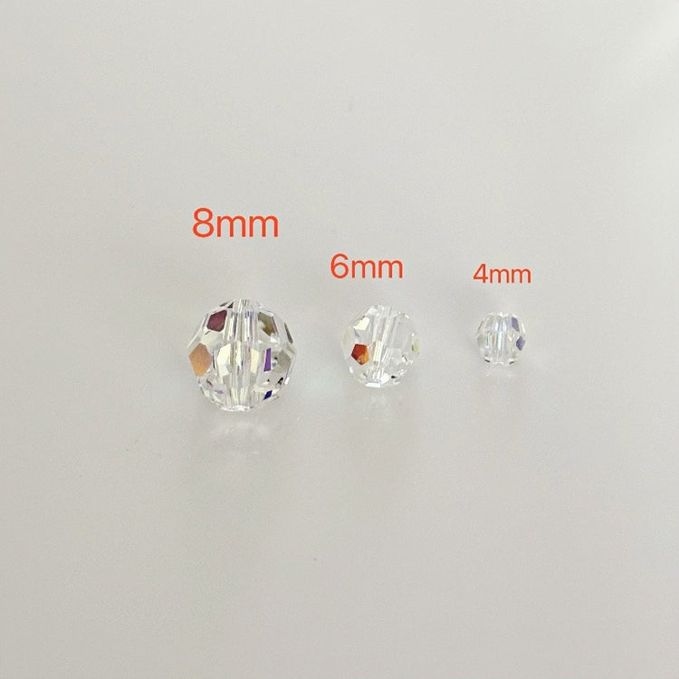 Swarovski Crystal Clear AB Faceted Round 5000 Beads  4MM 6MM  8MM