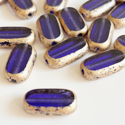 16x11mm Oval Czech Beads - Transparent Purple Vintage Glass Beads for DIY Jewelry | Bracelets, Necklaces, Earrings