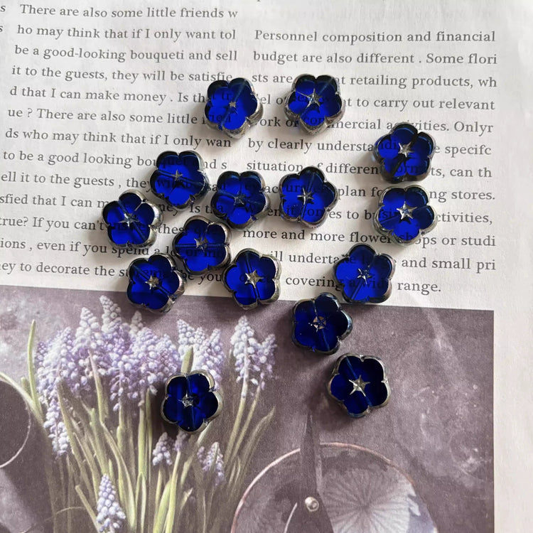 Czech Faceted Star Flower Beads in Transparent Blue 16mm for DIY Bracelets, Necklaces, Earrings & Handmade Jewelry Accessories