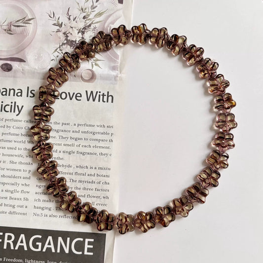 Czech Faceted Flower Beads in Transparent Bronze 17mm for DIY Bracelets, Necklaces, Earrings & Handmade Jewelry Accessories