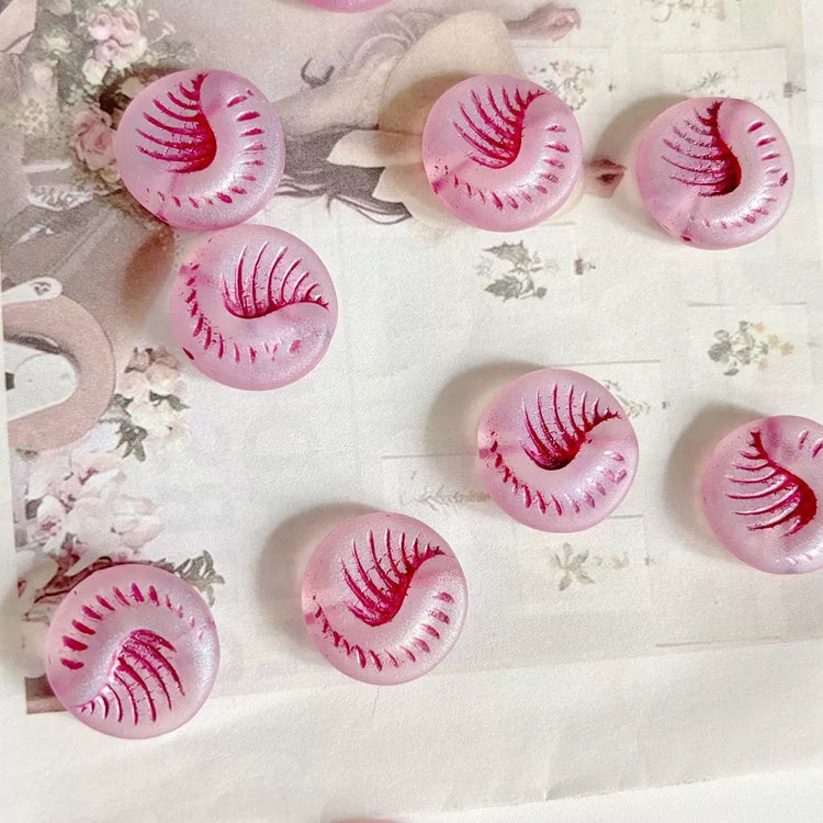 Czech 19mm Fossil Coin Beads in Pink Matte, Double-Sided for DIY Bracelets, Necklaces, Earrings & Jewelry