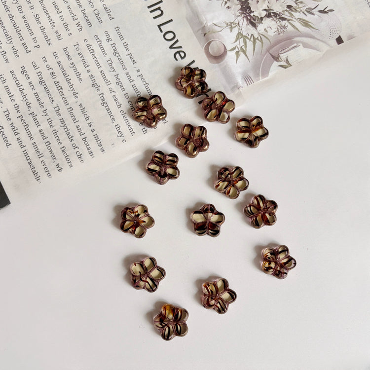 Czech Faceted Flower Beads in Transparent Bronze 17mm for DIY Bracelets, Necklaces, Earrings & Handmade Jewelry Accessories