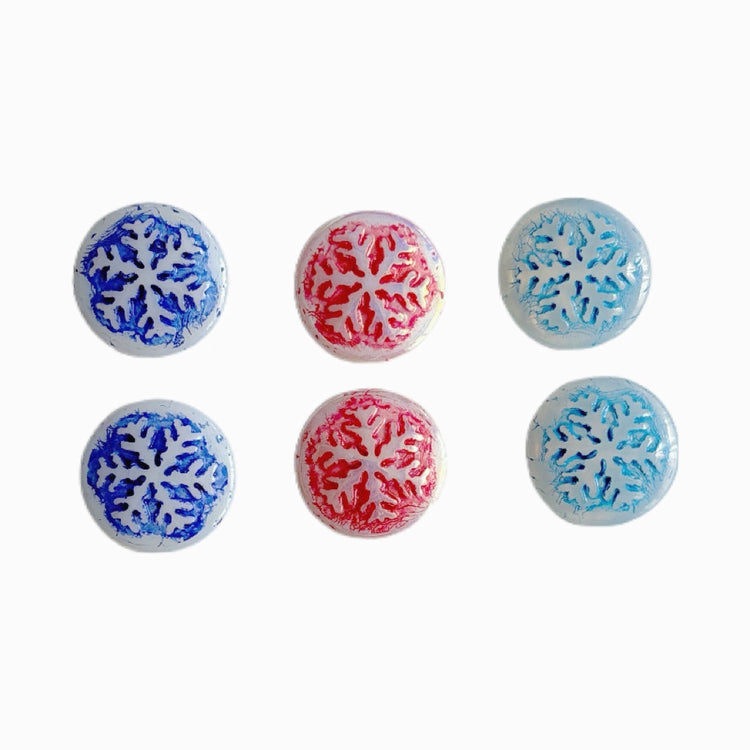 Czech 21x21mm Snowflake Convex Round AB Beads with Opal Finish for DIY Bracelets, Necklaces, Earrings & Jewelry